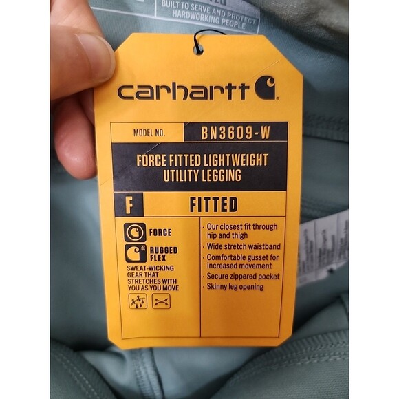 Carhartt Force Lightweight Utility Leggings Womens S 4-6 Light Turquoise NEW - Picture 8 of 10
